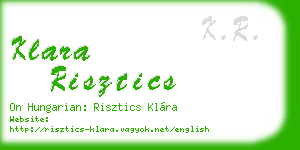 klara risztics business card